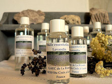 Flask of essential lavender oil